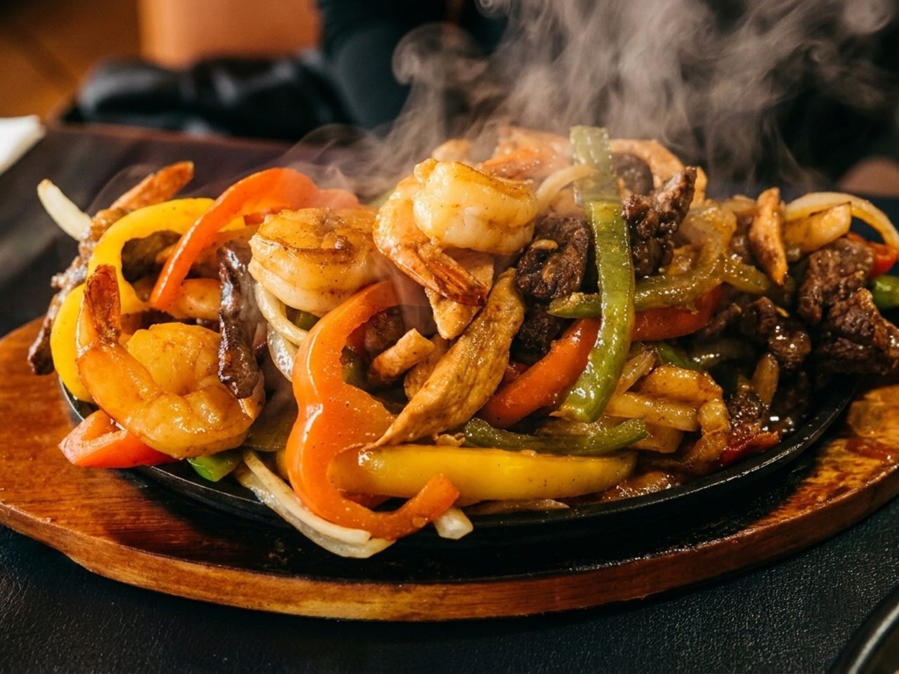 Fajitas, hot off the skillet